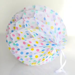 Printed  Polka dot paper honeycomb - hanging party decoration