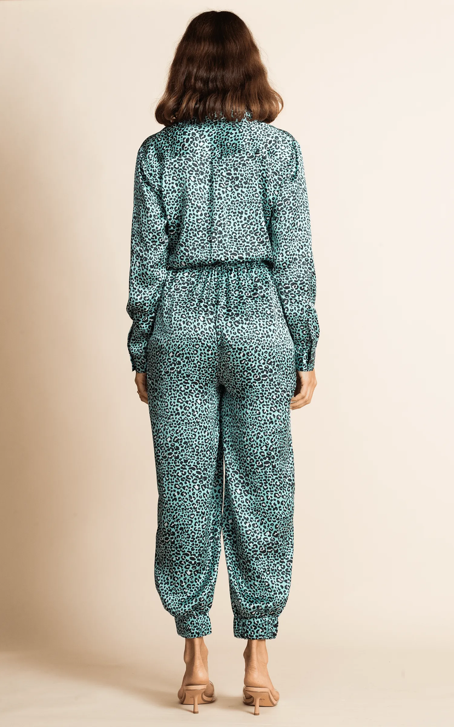 Sami Jumpsuit in Mint Ditsy Leopard