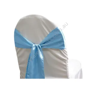 Sky blue satin chair sash