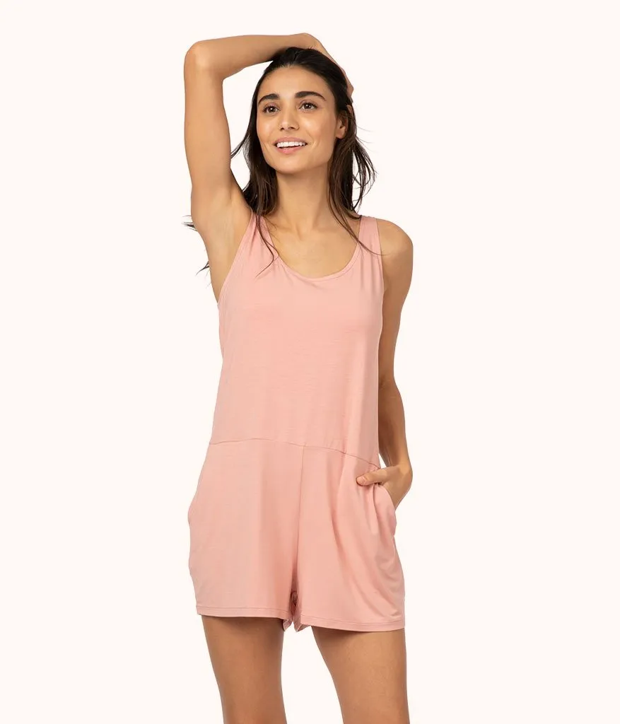 The All-Day Lounge Romper: Shell Pink