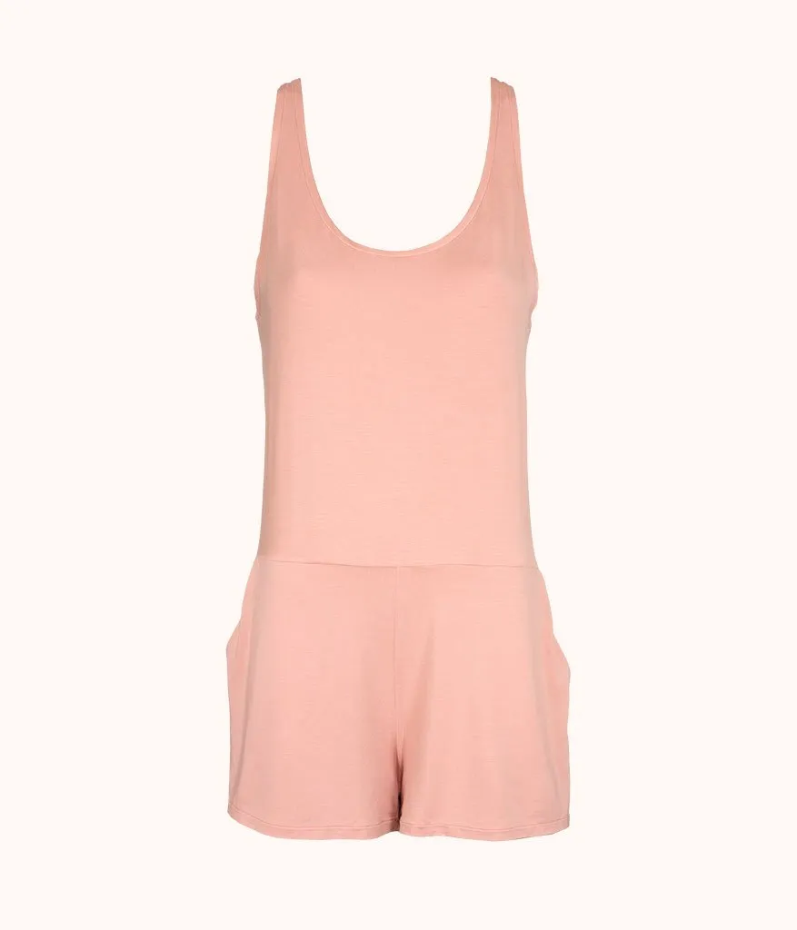 The All-Day Lounge Romper: Shell Pink