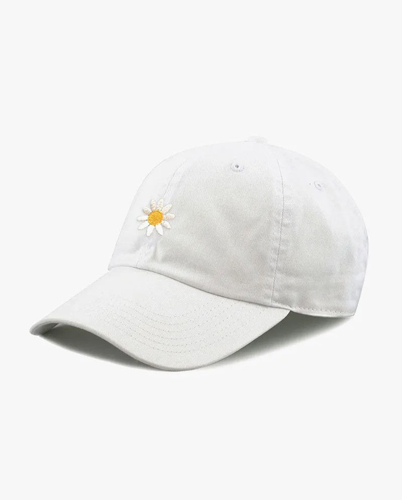 The Hat Depot - Embroidered Daisy Baseball Cap