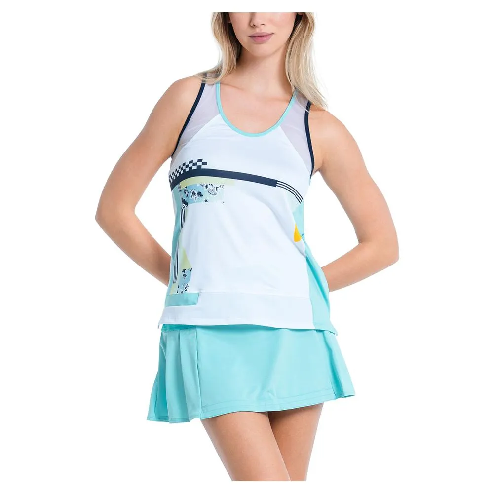 Women's Geo Mod Tennis Tank Cool Blue