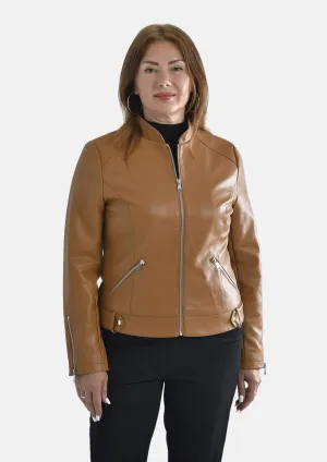 Zip PU Leather Biker Jacket